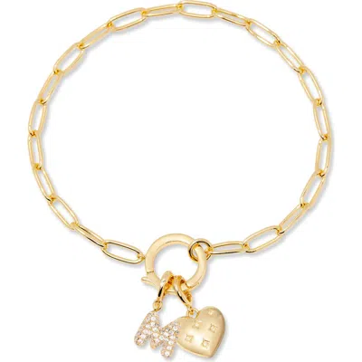 Brook & York Brook And York Lillian Initial Heart Charm Bracelet In Gold