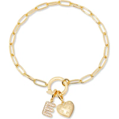 Brook & York Brook And York Lillian Initial Heart Charm Bracelet In Gold