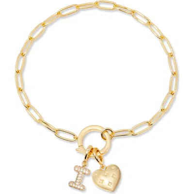 Brook & York Brook And York Lillian Initial Heart Charm Bracelet In Gold