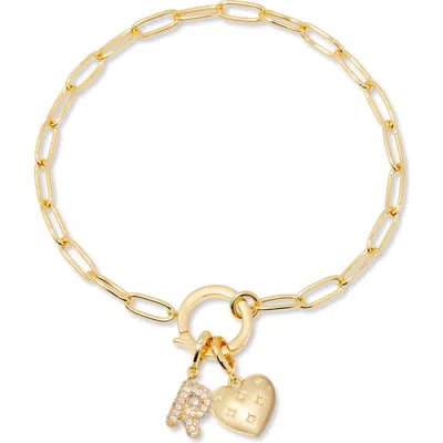 Brook & York Brook And York Lillian Initial Heart Charm Bracelet In Gold