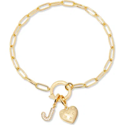 Brook & York Brook And York Lillian Initial Heart Charm Bracelet In Gold