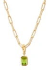 BROOK & YORK BROOK AND YORK MACKENZIE BIRTHSTONE PAPER CLIP CHAIN PENDANT NECKLACE