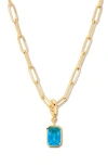 BROOK & YORK BROOK AND YORK MACKENZIE BIRTHSTONE PAPER CLIP CHAIN PENDANT NECKLACE