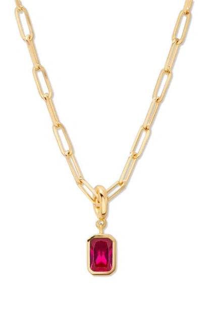 BROOK & YORK MACKENZIE BIRTHSTONE PAPER CLIP CHAIN PENDANT NECKLACE