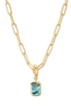 BROOK & YORK MACKENZIE BIRTHSTONE PAPER CLIP CHAIN PENDANT NECKLACE