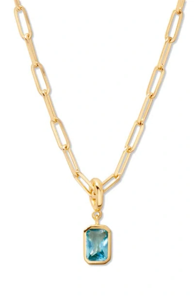 Brook & York Women's Mackenzie 14k-yellow-gold Vermeil & Birthstone Pendant Necklace In Mar