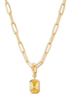 BROOK & YORK BROOK AND YORK MACKENZIE BIRTHSTONE PAPER CLIP CHAIN PENDANT NECKLACE