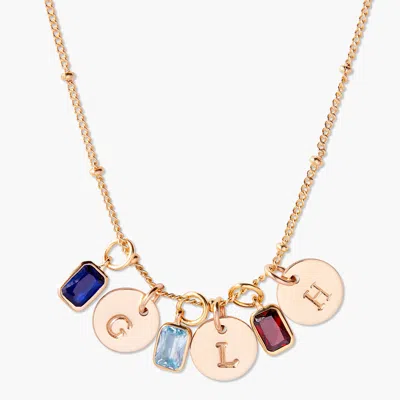Brook & York Mackenzie Three Birthstone Initial Pendant In Gold