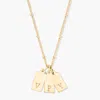 Brook & York Madeline Rectangle Three Initial Pendant In Gold