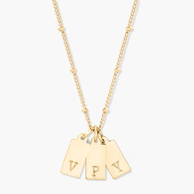 Brook & York Madeline Rectangle Three Initial Pendant In Gold