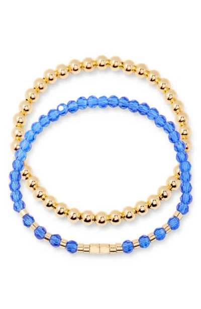 Brook & York Brook And York Makenna Set Of 2 Birthstone Beaded Stretch Bracelets In Gold