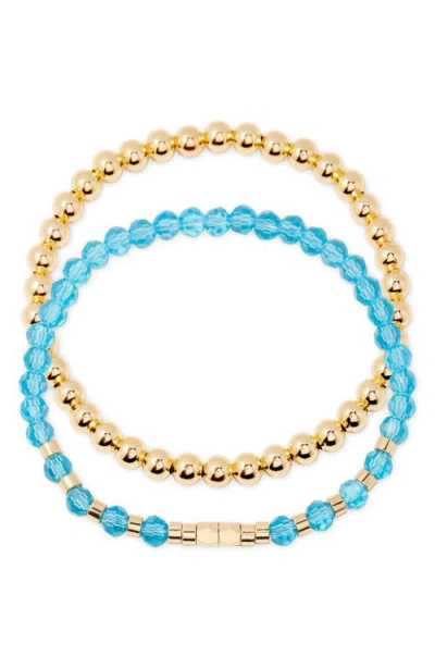 Brook & York Brook And York Makenna Set Of 2 Birthstone Beaded Stretch Bracelets In Gold