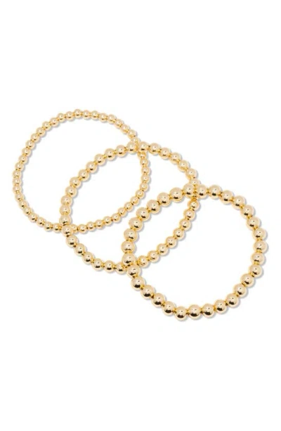Brook & York Makenna Set Of 3 Beaded Stretch Bracelets In Gold