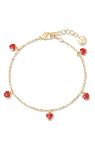 Brook & York Brook And York Meave Heart Enamel Bracelet In Gold