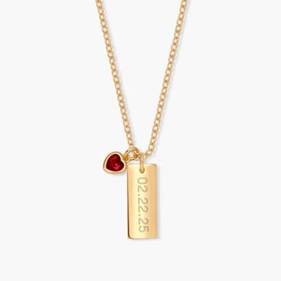 Brook & York Mini Date Bar Birthstone Necklace In Gold