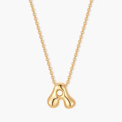 Brook & York Mini Pippa Bubble Initial Necklace In Gold