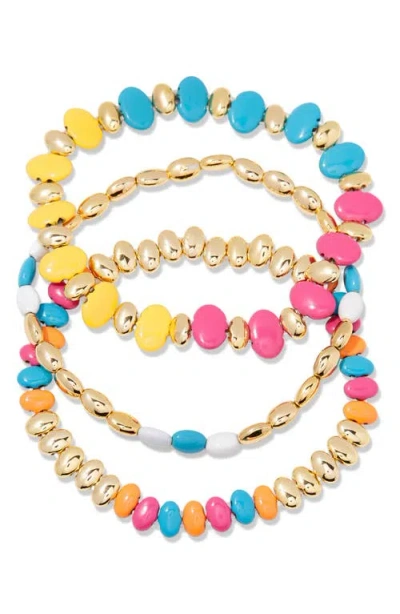 Brook & York Brook And York Monterey Set Of 3 Beaded Bracelets In Gold/ Multi