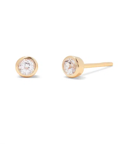 Brook & York Natural Stones 14k Gold-plated Vermeil Sage Birthstone Earrings In Gold- Apr