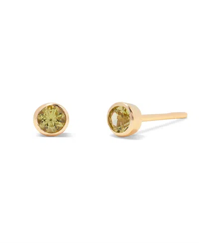Brook & York Natural Stones 14k Gold-plated Vermeil Sage Birthstone Earrings In Gold- Aug