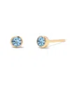 Brook & York Natural Stones 14k Gold-plated Vermeil Sage Birthstone Earrings In Mar