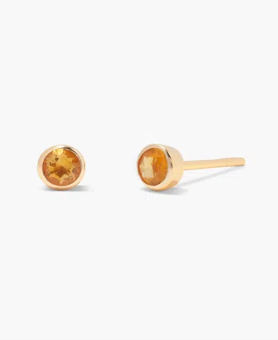 Brook & York Natural Stones 14k Gold-plated Vermeil Sage Birthstone Earrings In Gold- Nov