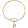 Brook & York Brook And York Petra Initial Charm Bracelet In Gold P