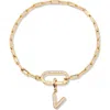 Brook & York Brook And York Petra Initial Charm Bracelet In Gold V