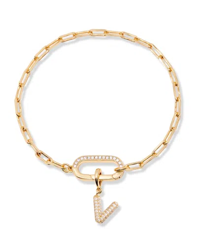 Brook & York Petra Initial Charm Bracelet In Letter V