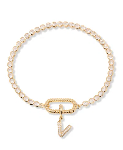 Brook & York Petra Initial Tennis Bracelet In Letter V