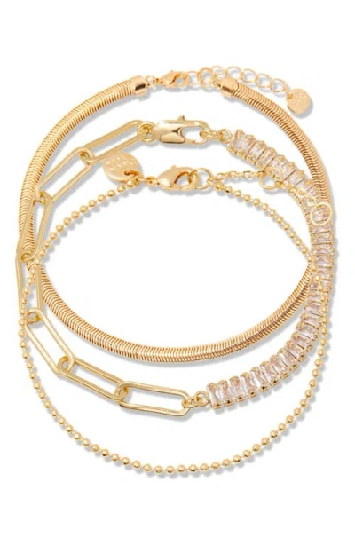 Brook & York Brook And York Priya Birthstone Tennis Bracelet Set In Gold April