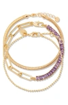 Brook & York Brook And York Priya Birthstone Tennis Bracelet Set In Gold February
