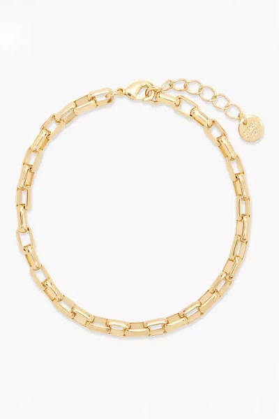 Brook & York Puffed Rectangular Link Chain Bracelet In Gold