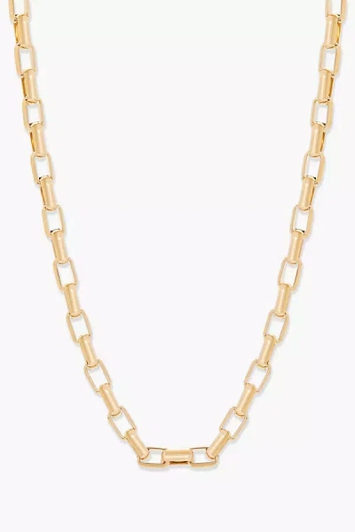 Brook & York Puffed Rectangular Link Chain Necklace In Gold