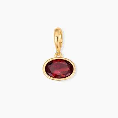 Brook & York Sadie Oval Bezel Birthstone Charm In Red