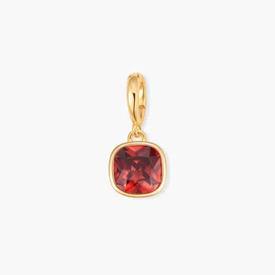 Brook & York Sadie Square Bezel Birthstone Charm In Red