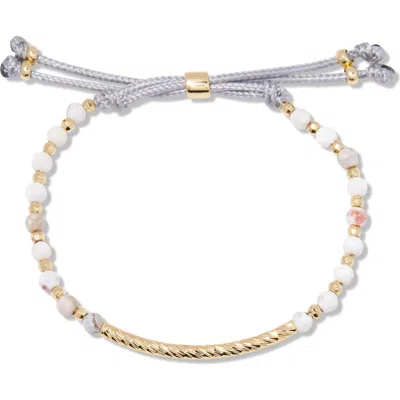 Brook & York Brook And York Savannah Howlite Beaded Slider Bracelet In Gold