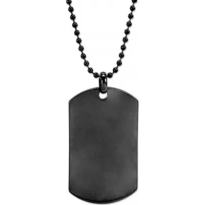 Brook & York Stainless Steel Dog Tag Necklace In Black