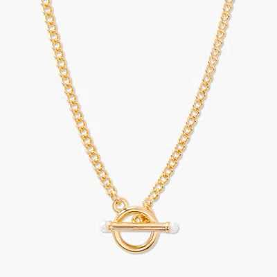 Brook & York Stella Pearl Toggle Chain Necklace In Gold