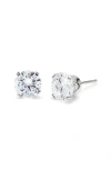Brook & York Sterling Silver Round Cubic Zirconia Stud Earrings