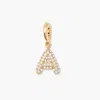 Brook & York Stevie Crystal Initial Charm In Gold