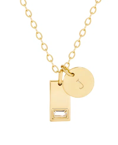 Brook & York Vivian Initial Charm Pendant Necklace In Gold-plated-j