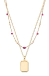 Brook & York Willow Birthstone Layering Necklace In Gold July