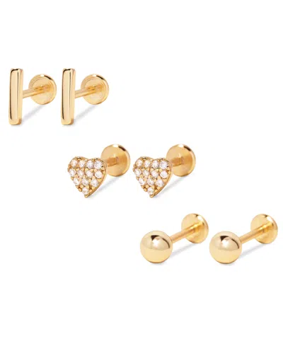 Brook & York Zola Flat Back Earring Set In Gold