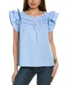 Brook + Lynn Blouse In Blue