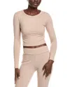 Brook + Lynn Brushed Cropped T-shirt In White