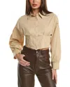 Brook + Lynn Corset Shirt In Beige