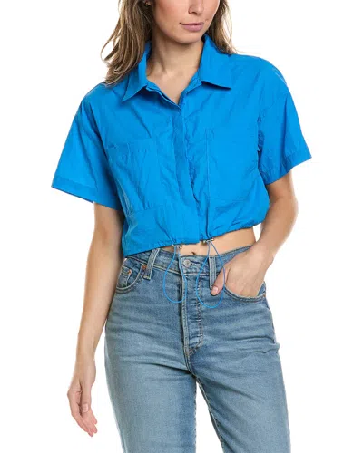 Brook + Lynn Drawcord Shirt In Blue