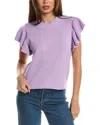 Brook + Lynn Flutter Sweater In Purple
