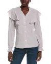 Brook + Lynn Shirt In Brown
