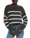 Brook + Lynn Striped Sweater In Grey
